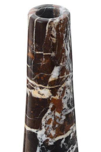 Orsina Salmo Black Marble Tapered Vase – Polished Stone Decor