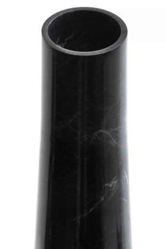 Orsina Salmo Black Marble Tapered Vase – Polished Stone Decor
