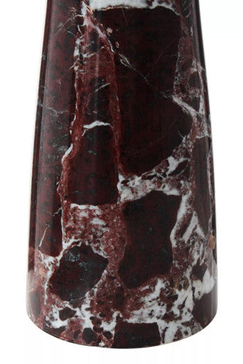 Orsina Salmo Red Marble Tapered Vase – Modern Stone Sculptural Decor