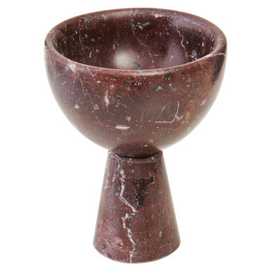 Orsina Salmo Red Marble Pedestal Bowl – Small Honed Tabletop Decor