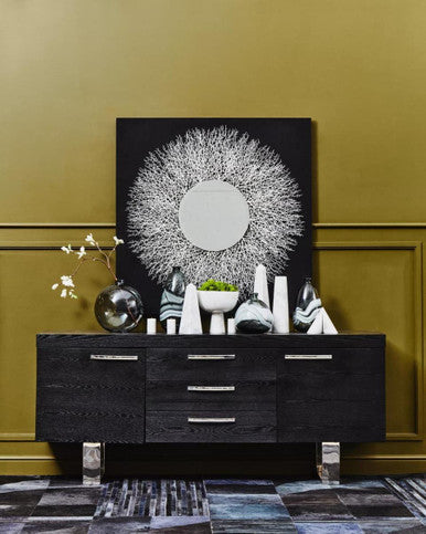 Orsina Salmo Large White Marble Pedestal Bowl | Sculptural Centerpiece