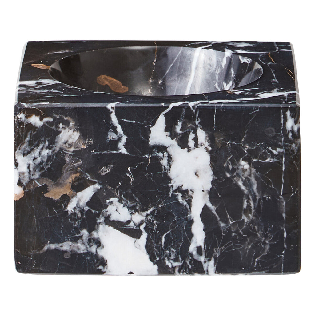 Orsina Salmo Square Black Marble Bowl – Modern Decorative Centerpiece