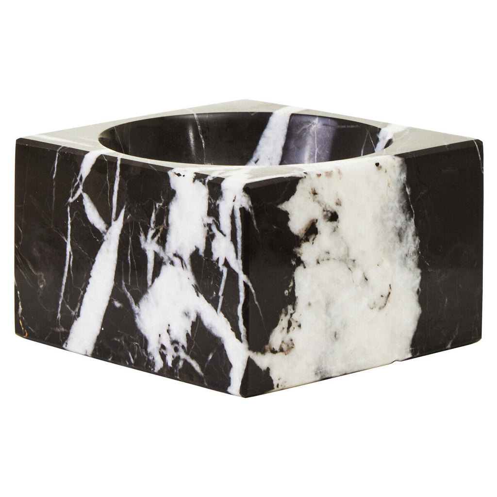 Orsina Salmo Square Black Marble Bowl – Modern Decorative Centerpiece