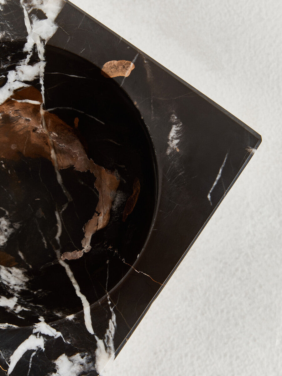 Orsina Salmo Square Black Marble Bowl – Modern Decorative Centerpiece