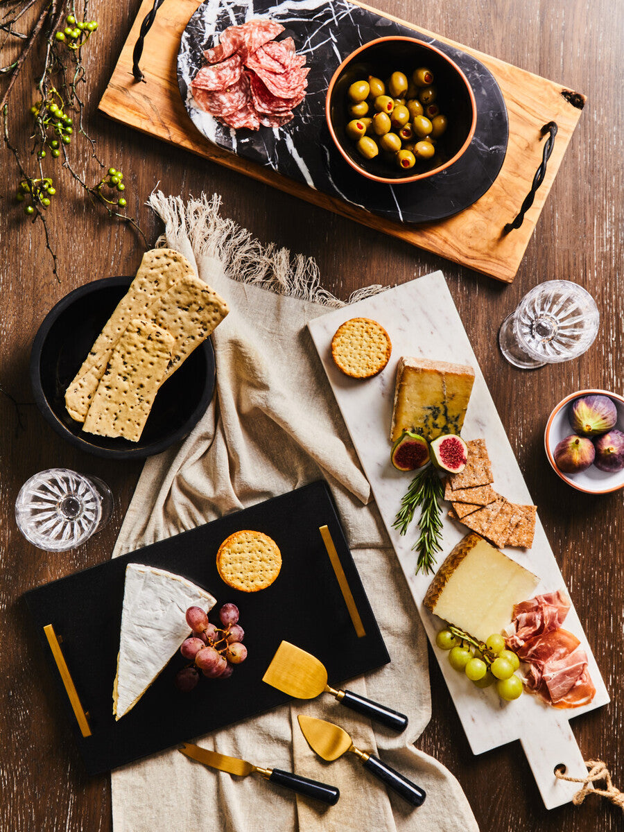 Orsina Salmo Oval Black Marble Chopping and Serving Board