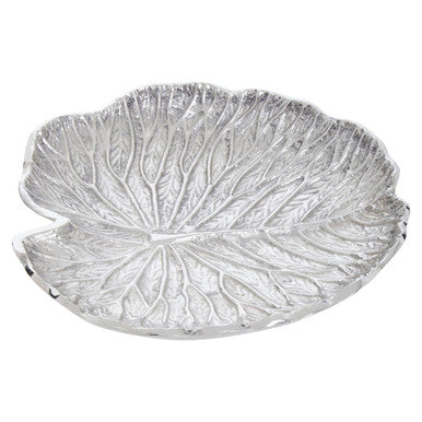 Orsina Salma Silver Lotus Leaf Decorative Plate | Small Trinket Dish