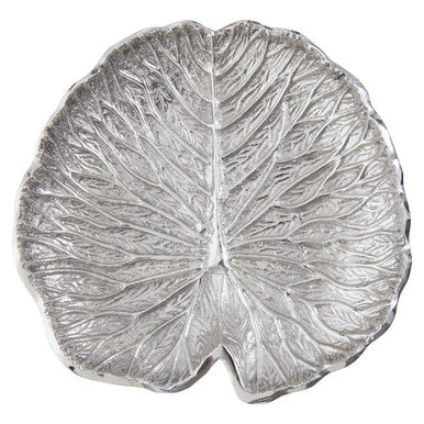 Orsina Salma Silver Lotus Leaf Decorative Plate | Small Trinket Dish