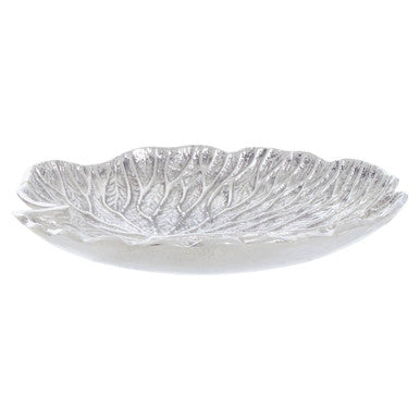 Orsina Salma Silver Lotus Leaf Decorative Plate | Small Trinket Dish