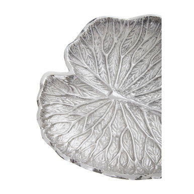 Orsina Salma Silver Lotus Leaf Decorative Plate | Small Trinket Dish