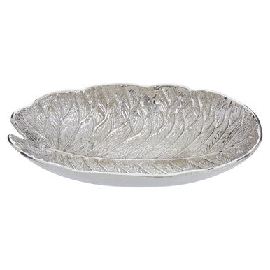 Orsina Salma Silver Lotus Leaf Decorative Aluminium Centerpiece Bowl