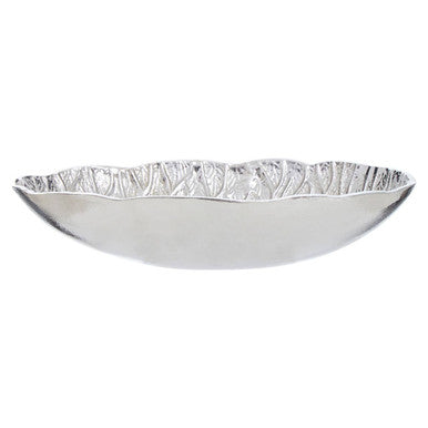Orsina Salma Silver Lotus Leaf Decorative Aluminium Centerpiece Bowl