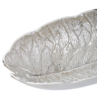 Orsina Salma Silver Lotus Leaf Decorative Aluminium Centerpiece Bowl