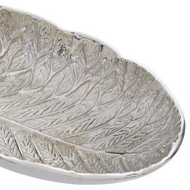 Orsina Salma Silver Lotus Leaf Decorative Aluminium Centerpiece Bowl