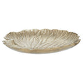 Orsina Salma Large Gold Lotus Leaf Decorative Plate | Aluminium Centerpiece