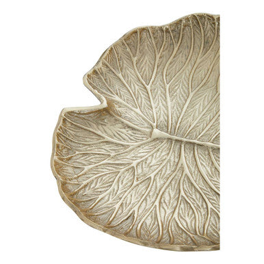 Orsina Salma Large Gold Lotus Leaf Decorative Plate | Aluminium Centerpiece