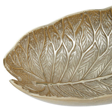 Orsina Salma Gold Finish Lotus Leaf Bowl – Decorative Aluminium Accent