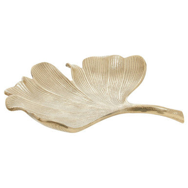 Orsina Large Ginkgo Leaf Decorative Dish – Antique Gold Aluminium