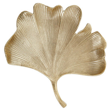 Orsina Large Ginkgo Leaf Decorative Dish – Antique Gold Aluminium
