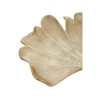 Orsina Large Ginkgo Leaf Decorative Dish – Antique Gold Aluminium