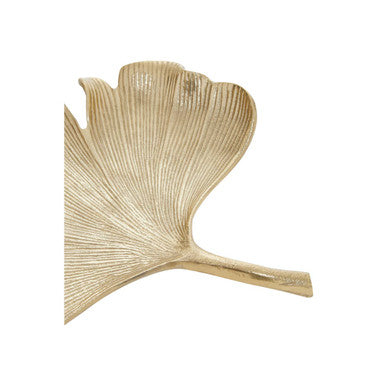 Orsina Large Ginkgo Leaf Decorative Dish – Antique Gold Aluminium