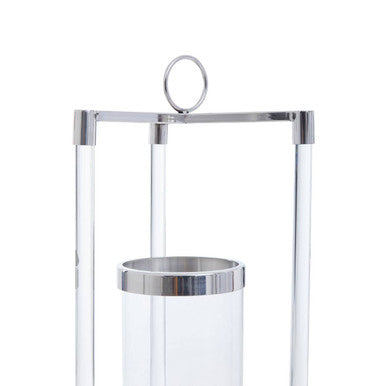 Orsina Franklin Silver Lantern – Small Stainless Steel & Glass Candleholder
