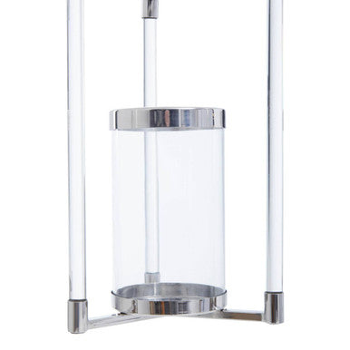 Orsina Franklin Silver Lantern – Small Stainless Steel & Glass Candleholder