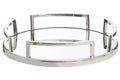 Orsina Cruzar Mirrored Tray – Silver Stainless Steel Decorative Organizer