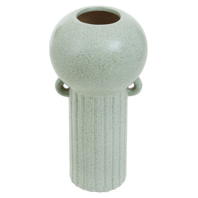 Orsina Calcita Large Speckled Green Ceramic Amphora Vase | 15 Inch