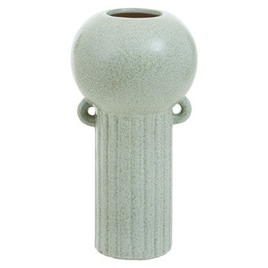 Orsina Calcita Large Speckled Green Ceramic Amphora Vase | 15 Inch