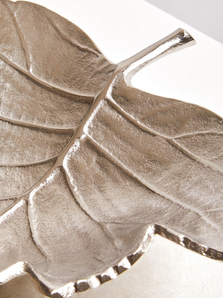 Orsina Silver Leaf Dish – Handcrafted Aluminium Maple Leaf Trinket Tray