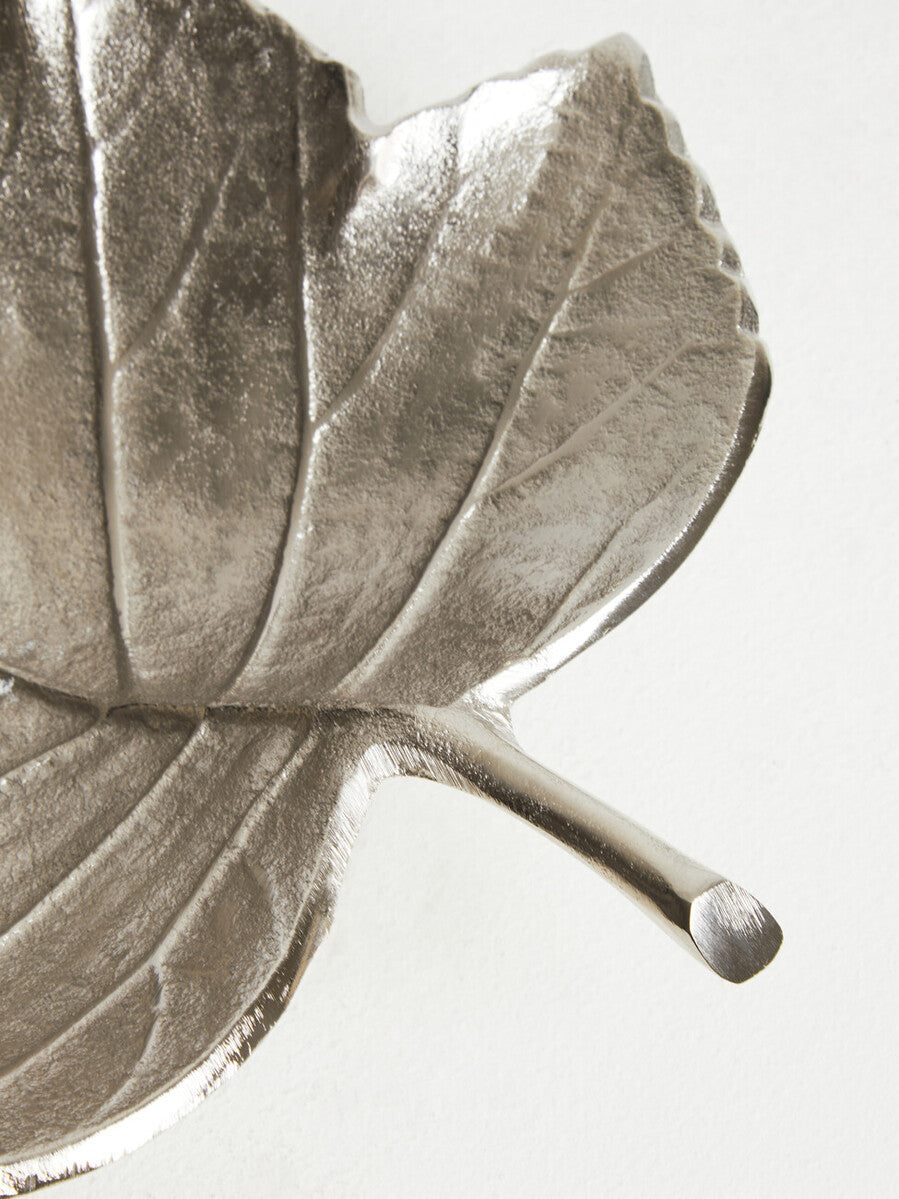 Orsina Silver Leaf Dish – Handcrafted Aluminium Maple Leaf Trinket Tray