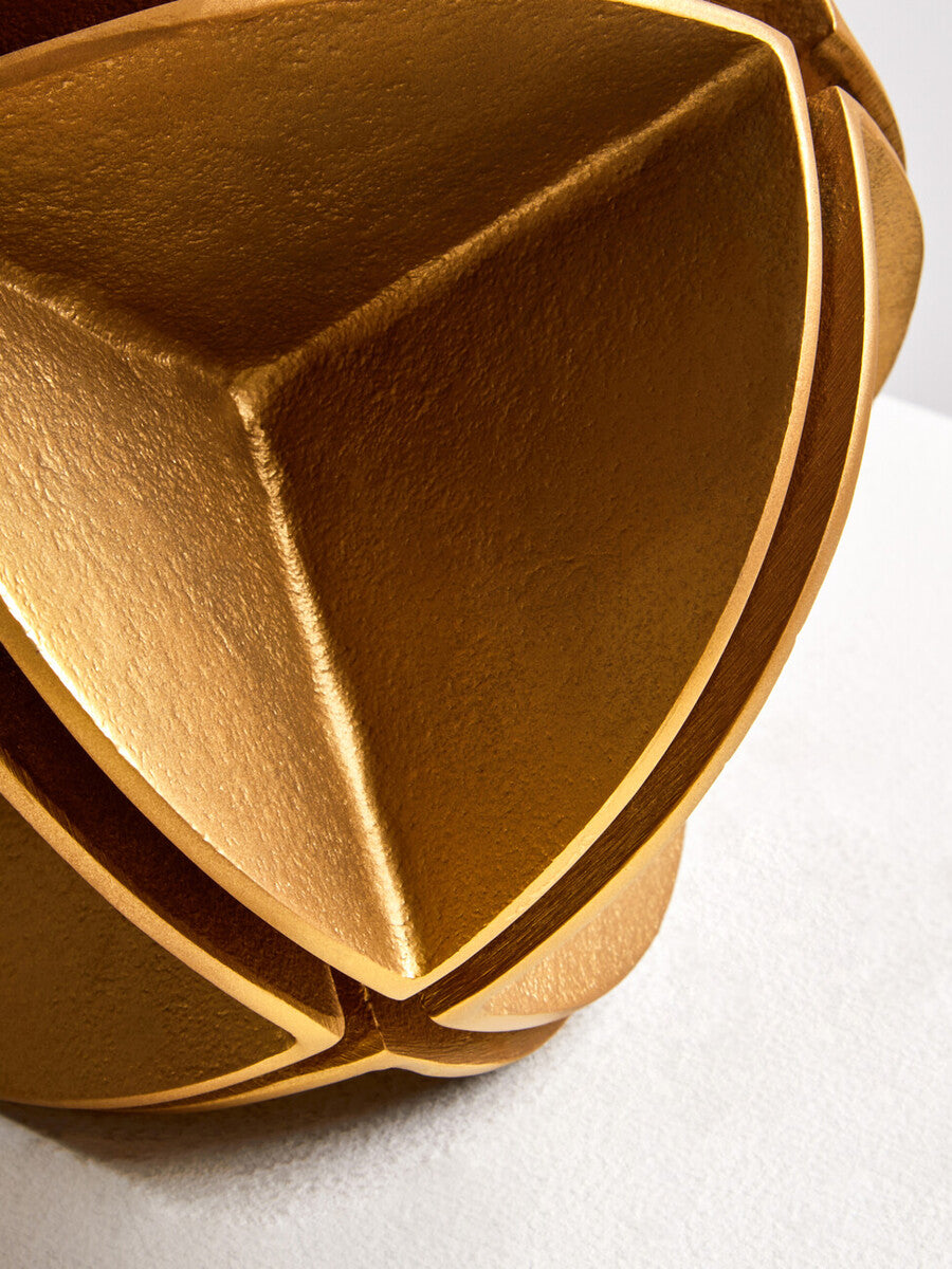 Orsina Prato Brass Finish Abstract Spherical Sculpture – Aluminium