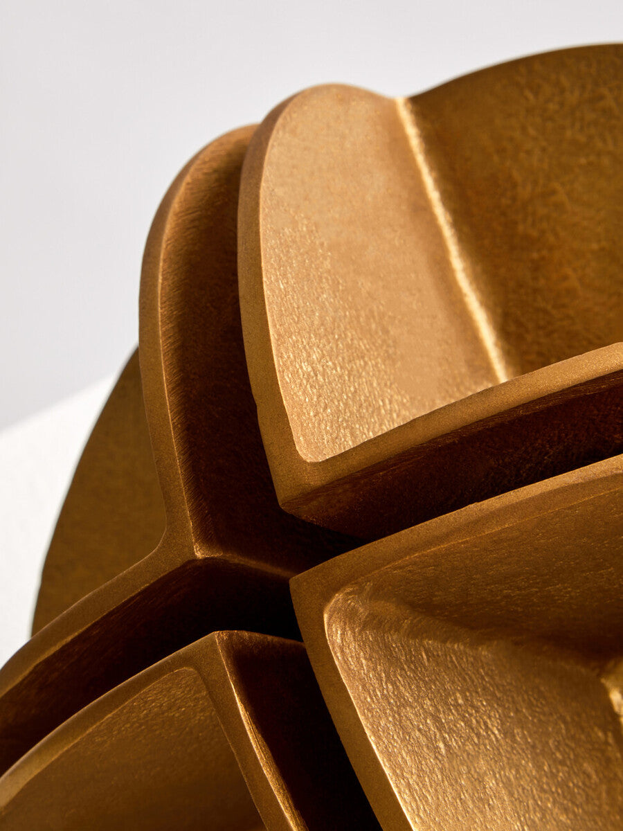 Orsina Prato Brass Finish Abstract Spherical Sculpture – Aluminium
