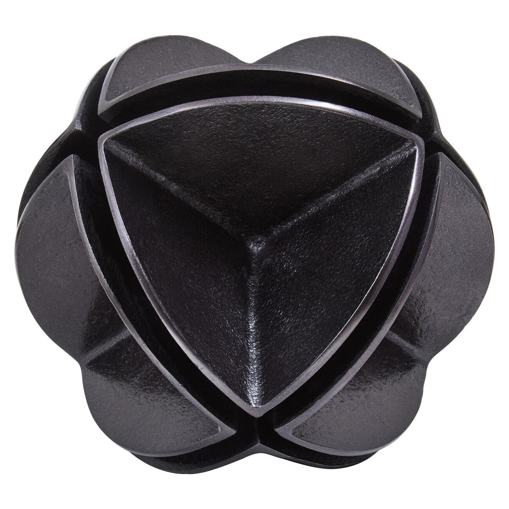 Orsina Prato Abstract Sculpture – Handcrafted Black Nickel Metal Art