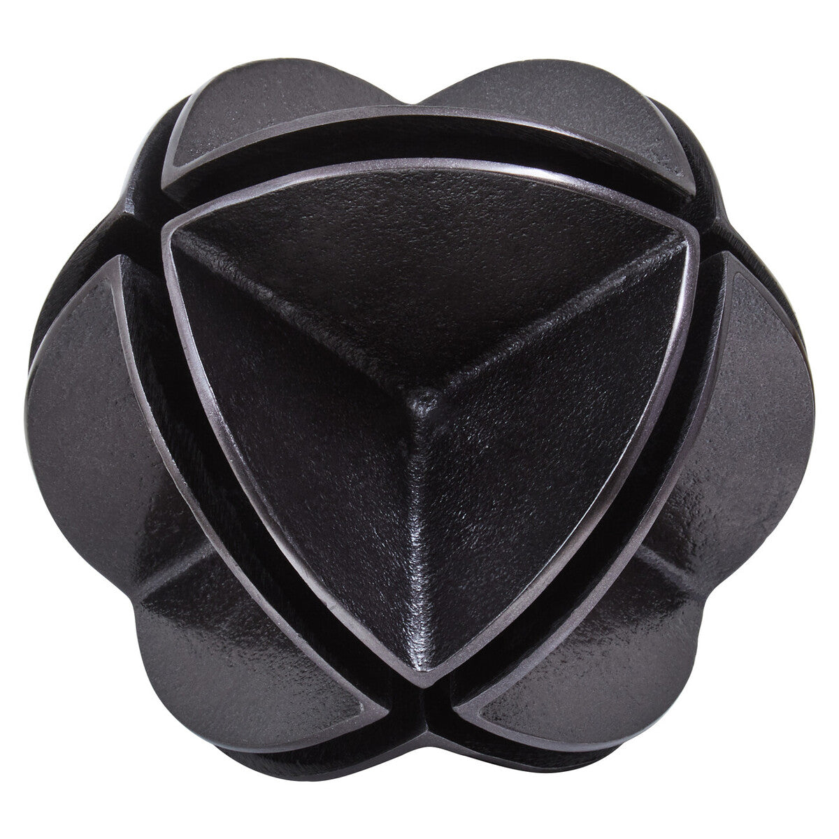 Orsina Prato Abstract Sculpture – Handcrafted Black Nickel Metal Art