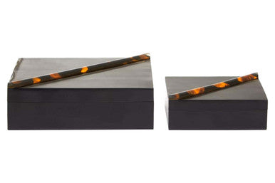 Orsina Roma Tortoise Shell Trinket Boxes – Set of 2 Storage Cases