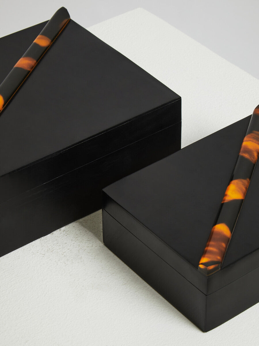 Orsina Roma Tortoise Shell Trinket Boxes – Set of 2 Storage Cases