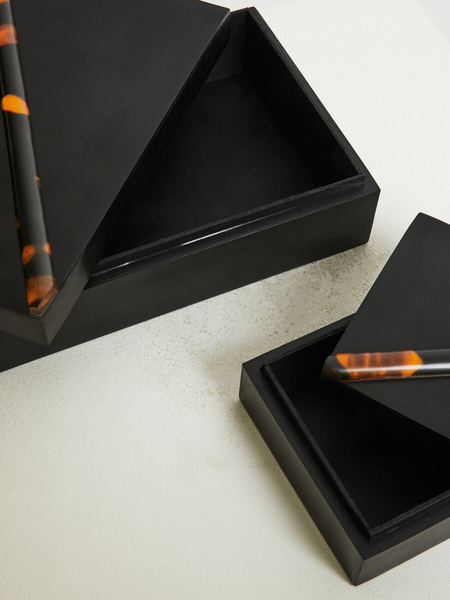 Orsina Roma Tortoise Shell Trinket Boxes – Set of 2 Storage Cases