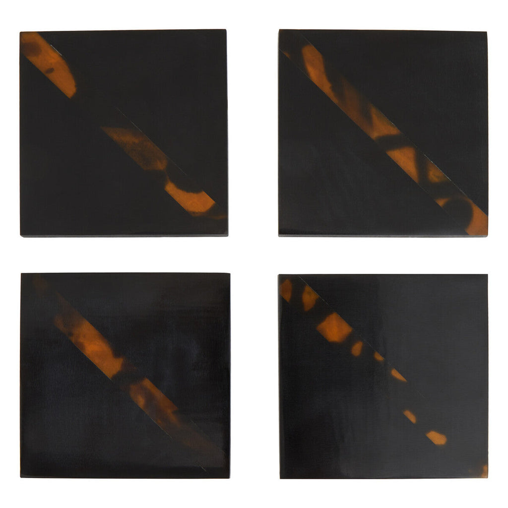Orsina Tortoise Shell Resin Coasters – Set of 4 with Storage Box