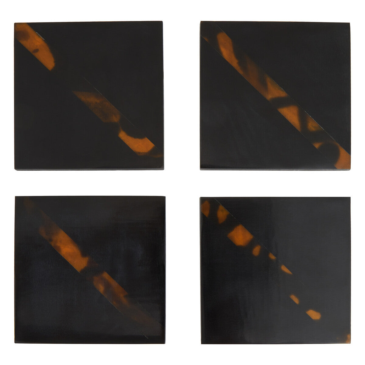 Orsina Tortoise Shell Resin Coasters – Set of 4 with Storage Box