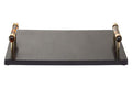 Orsina Roma Rectangular Tortoise Shell Tray with Gold Handles