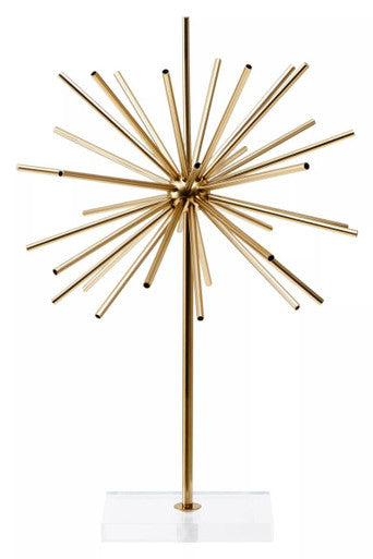 Orsina Gold Starburst Metal Sculpture on Clear Acrylic Stand