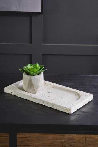 Orsina Tibor Travertine Rectangular Decorative Tray | Natural Stone