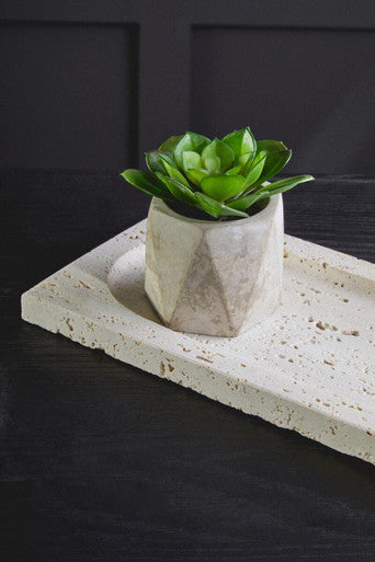 Orsina Tibor Travertine Rectangular Decorative Tray | Natural Stone