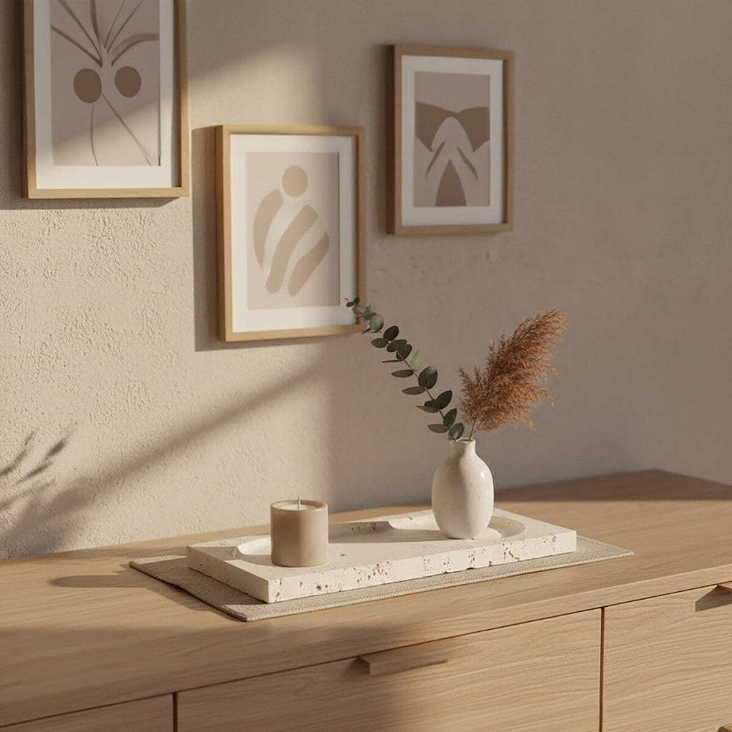 Orsina Tibor Travertine Rectangular Decorative Tray | Natural Stone