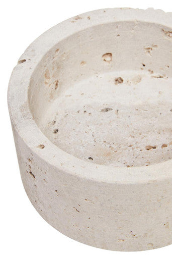 Orsina Tibor Travertine Round Trinket Box – Natural Stone Jewelry Case