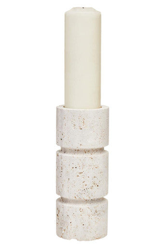 Orsina Tibor Travertine Small Candle Holder – Natural Stone Decor