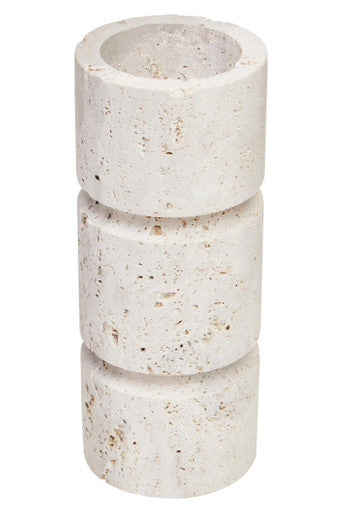 Orsina Tibor Travertine Small Candle Holder – Natural Stone Decor