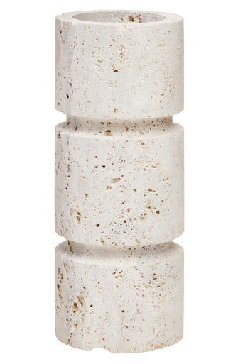 Orsina Tibor Travertine Small Candle Holder – Natural Stone Decor