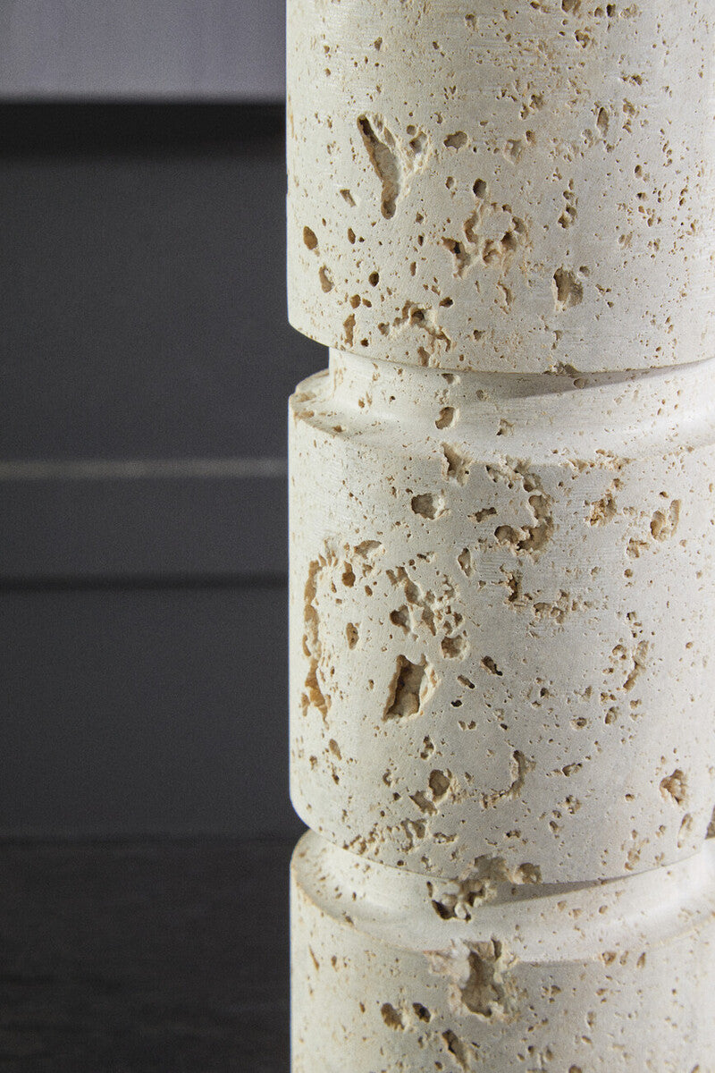Orsina Tibor Large Travertine Candle Holder – Tiered Stone Taper Stand
